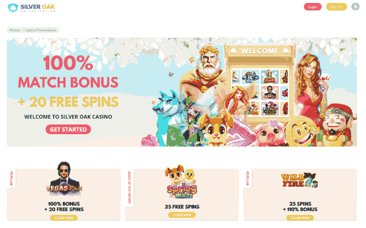 Silver Oak Casino Promotions Page
