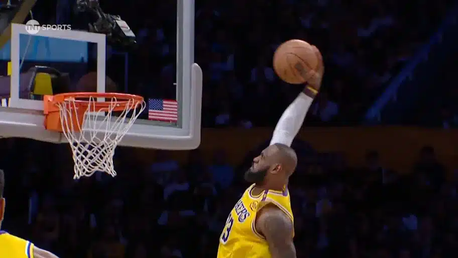 VIDEO: Watch Bronny James can’t believe his eyes as LeBron posterizes Mark Williams