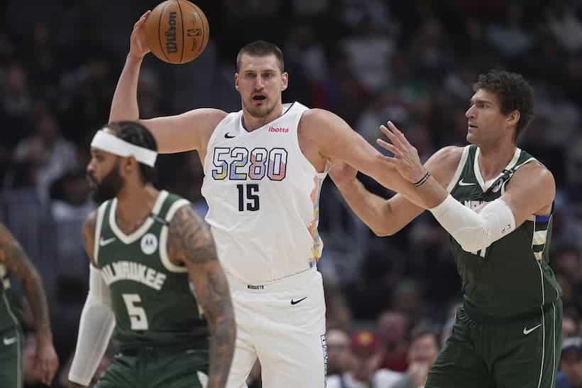 WATCH: Nikola Jokic had a sweet over-the-shoulder, no-look pass on Wednesday vs. the Bucks