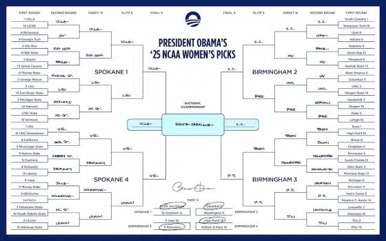 Former President Barack Obama Makes March Madness Picks